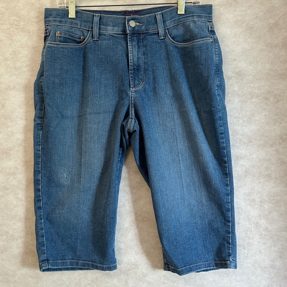 NYDJ Skimmer Medium Wash Lift Tuck Denim Shorts Womens 8P Petite